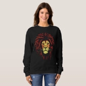 African Male Lion  Dreadlock Rasta Hair Safari Cul スウェットシャツ (正面フル)