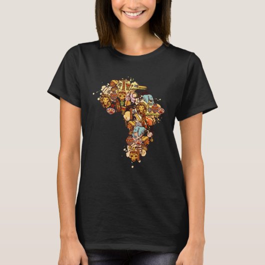 African Map American Beautiful Black History BLM Tシャツ (正面)