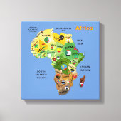 African Map with Flags Stretched Canvas Print キャンバスプリント (正面)