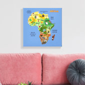 African Map with Flags Stretched Canvas Print キャンバスプリント (インサイチュ (リビング))