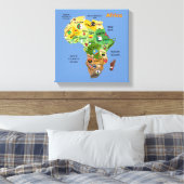 African Map with Flags Stretched Canvas Print キャンバスプリント (インサイチュ (寝室))