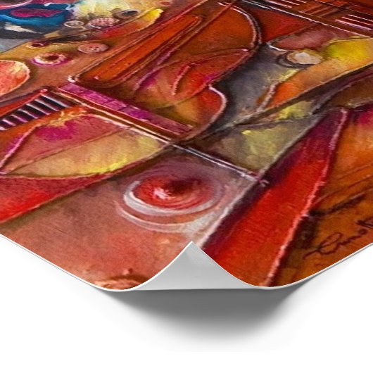 African Marketplace II Canvas Print ポスター (角)