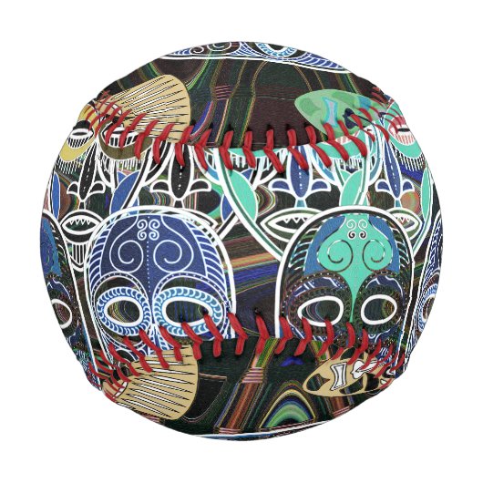 African Masks V1 野球ボール (正面)
