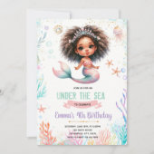 African Mermaid Birthday Invitation 招待状 (正面)