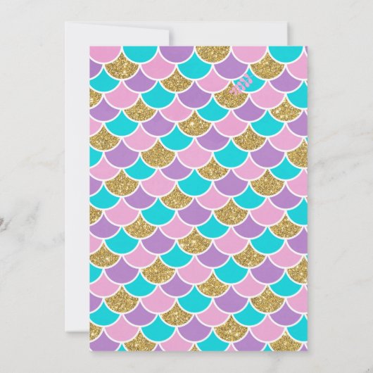 African Mermaid Birthday Invitation 招待状 (裏面)