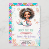 African Mermaid Birthday Invitation 招待状 (正面/裏面)