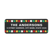 African mosaic Kwanzaa return address ラベル (正面)