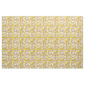 African mudcloth contrast botanical yellow brown  ファブリック (ファットクウォーター)