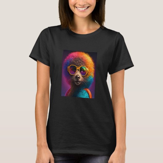 African Otter Pride Pop Black Afro Otter 3 Tシャツ (正面)