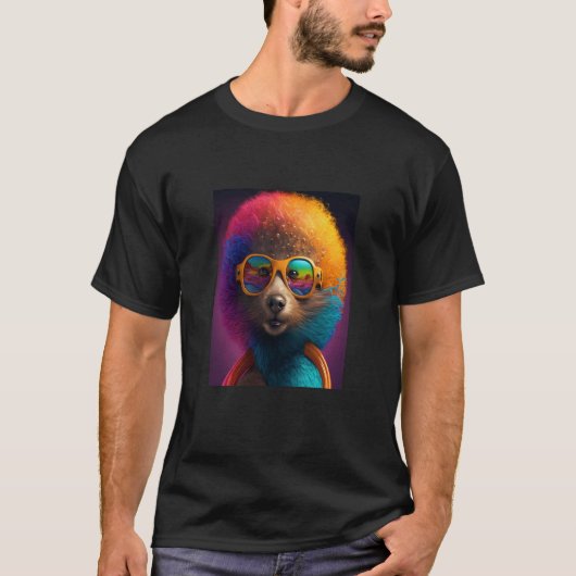African Otter Pride Pop Black Afro Otter Tシャツ (正面)