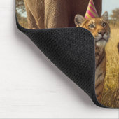 African Party Animals with Hats and Confetti マウスパッド (コーナー)