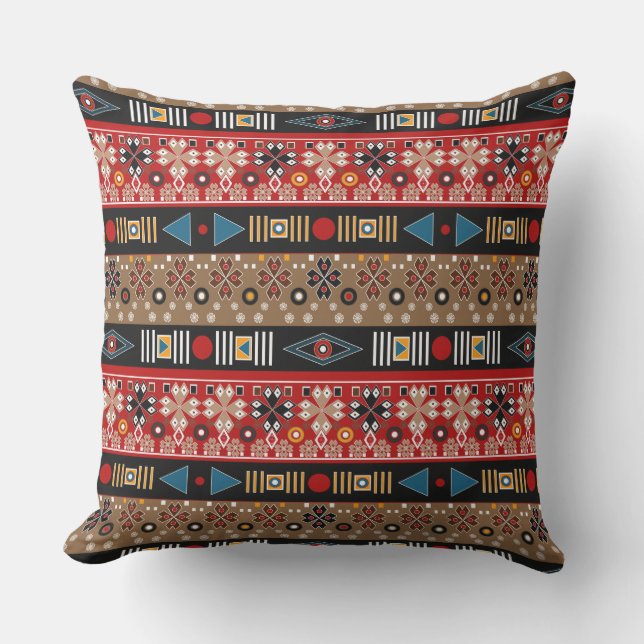 African patterns, oriental pattern throw pillow アウトドアクッション (正面)
