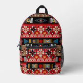 African patterns, oriental pattern throw pillow プリントバックパック (正面)
