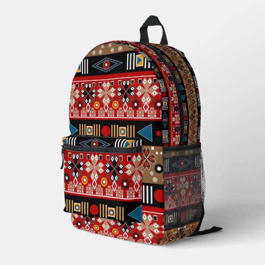African patterns, oriental pattern throw pillow プリントバックパック (裏面右端)