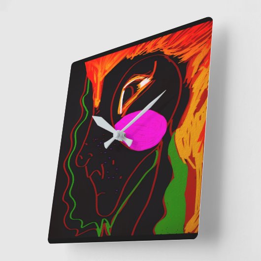African Phoenix Rising スクエア壁時計 (傾斜)