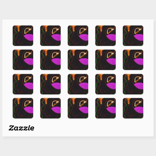 African Phoenix Rising Square Stickers スクエアシール (シート)