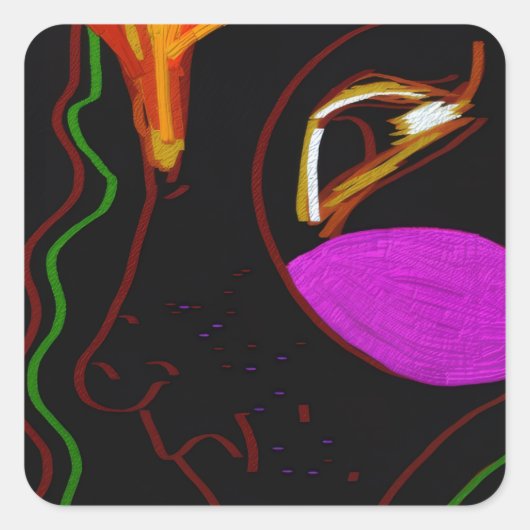 African Phoenix Rising Square Stickers スクエアシール (正面)