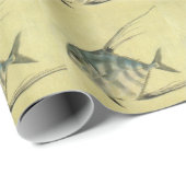 African Pompano Fish, Vintage Threadfin Trevally ラッピングペーパー (ロールコーナー)