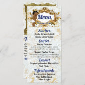 African Prince|ブルー王室の&金ゴールドエレガント写真 メニュー (正面/裏面)