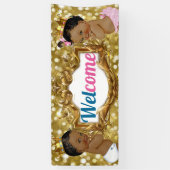 African Prince|プリンセスピンク|ブルーグリッターへようこそ 横断幕 (縦)