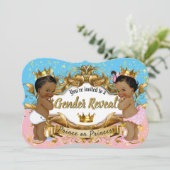 African Prince|プリンセスピンク&ブルー|性別の表示 招待状 (スタンド正面)