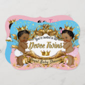 African Prince|プリンセスピンク&ブルー|金ゴールドの輝き 招待状 (正面/裏面)