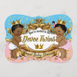 African Prince|プリンセスピンク&ブルー|金ゴールドの輝き 招待状