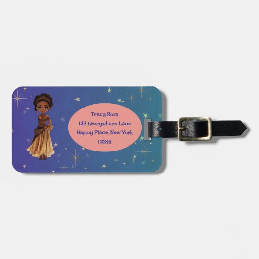 African princess luggage tag ラゲッジタグ (正面横)