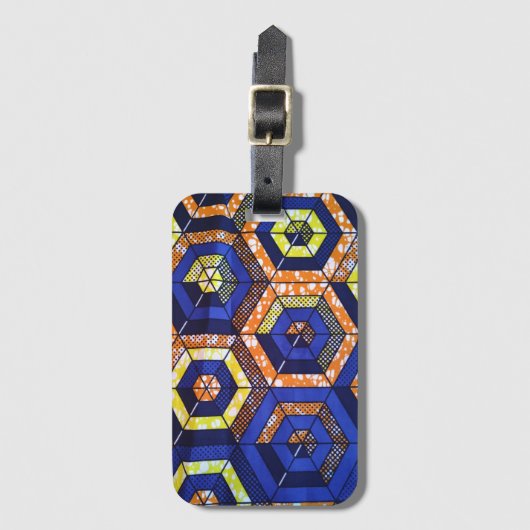 African Print ラゲッジタグ (正面縦)