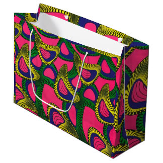 African Print Large Gift Bag ラージペーパーバッグ