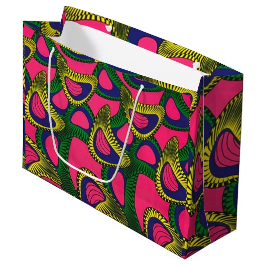 African Print Large Gift Bag ラージペーパーバッグ (正面アングル)