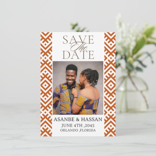 African Print  with Photo Wedding Save The Date   (スタンド正面)