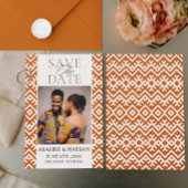 African Print with Photo Wedding Save The Date