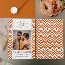 African Print with Photo Wedding Save The Date