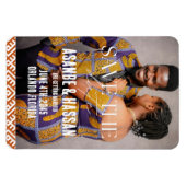 African Print with Photo Wedding Save the Date  マグネット (横)