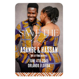 African Print with Photo Wedding Save the Date マグネット