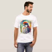 African Pygmy Falcon 070724AREF123 - Watercolor Tシャツ (正面フル)