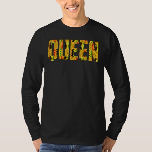 African Queen For Women Cool Kente Cloth Tシャツ (正面)