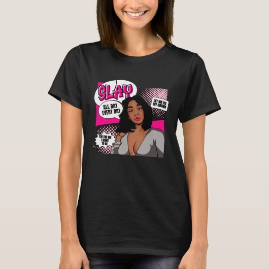 African Queen  For Women  Educated Black Girl Magi Tシャツ (正面)