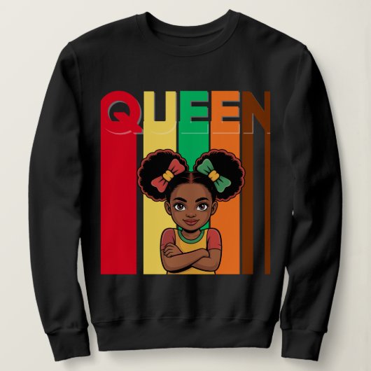 African Queen Girl Women's sweatshirt スウェットシャツ (デザイン正面)