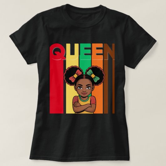 African Queen Girl Women's T-Shirt Tシャツ (デザイン正面)
