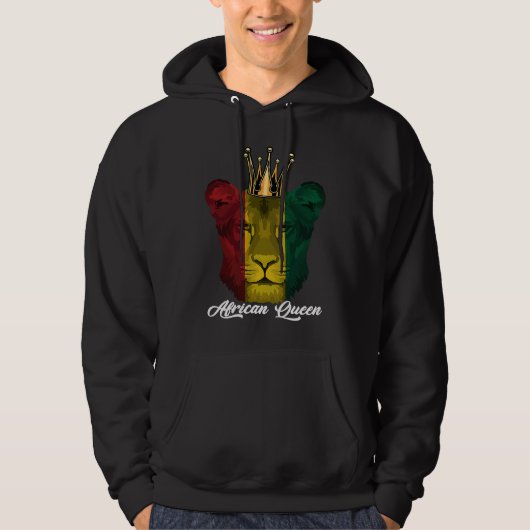 African Queen Lion Black History Month BLM Pride B パーカ (正面)