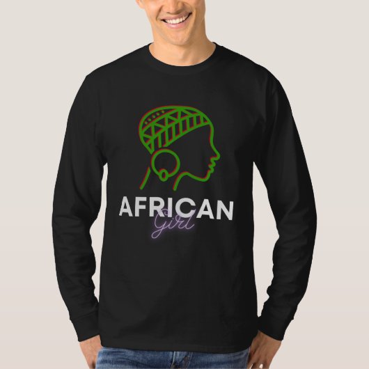 African Queen  Powerful Black Girl Magic Africa Tシャツ (正面)