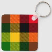  African Rasta Reggae Colours Plaid Pattern Design キーホルダー (裏面)