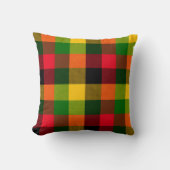African Rasta Reggae Colours Plaid Pattern Design クッション (正面)