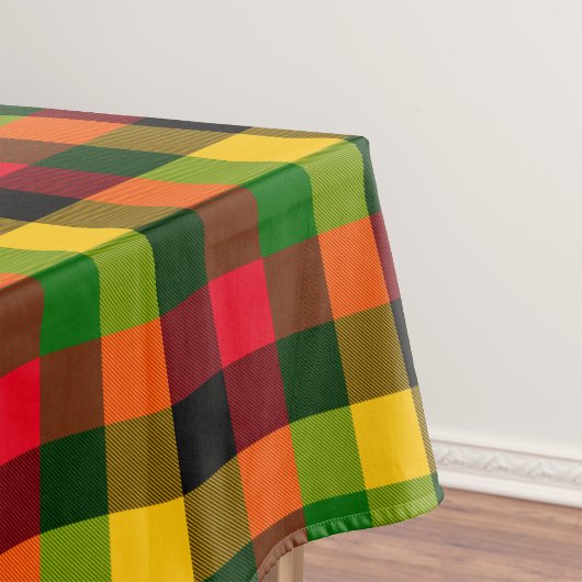  African Rasta Reggae Colours Plaid Pattern Design テーブルクロス
