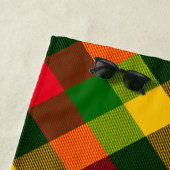  African Rasta Reggae Colours Plaid Pattern Design ビーチタオル (インサイチュ)