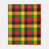 African Rasta Reggae Colours Plaid Pattern Design フリースブランケット (正面)