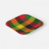  African Rasta Reggae Colours Plaid Pattern Design ペーパープレート (傾斜あり)