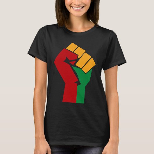 African Rising Hand Fist Black History Month BLM A Tシャツ (正面)